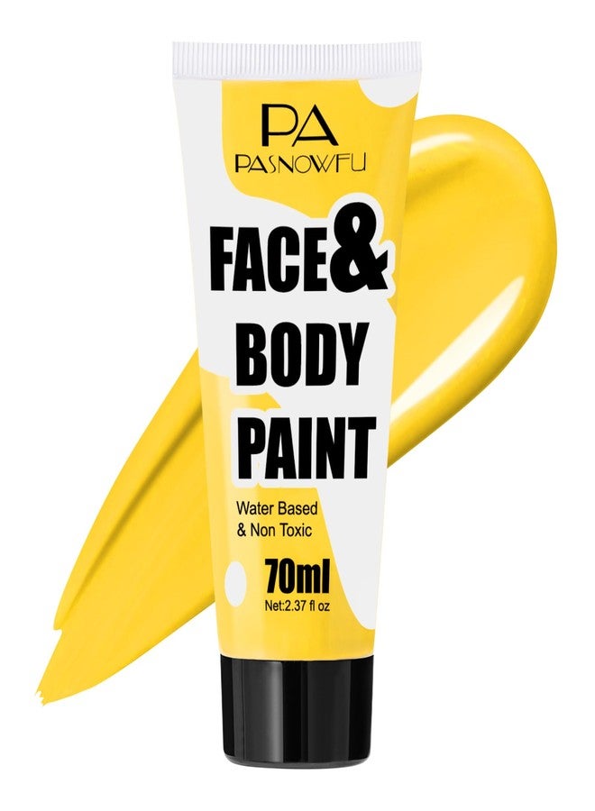 PASNOWFU Yellow Face Paint 70ml Large Tube, Water-Based Full Coverage Body Paint for Creative SFX Makeup, Non-Toxic Face Body Paint for Adults Halloween SFX Cosplay Makeup, Theater, Stage shows - Image 1
